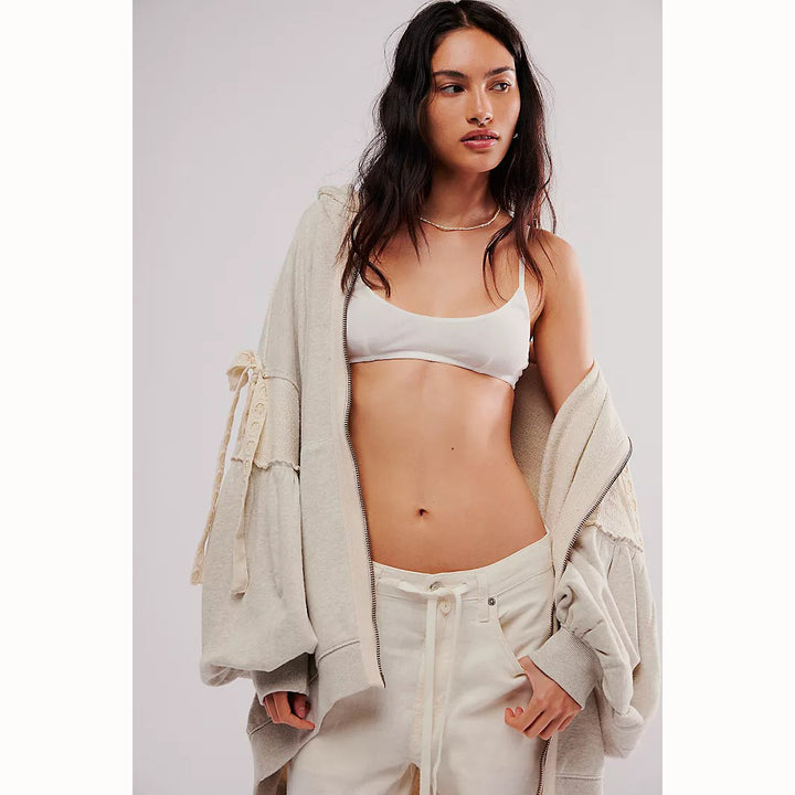 Free People Bow Girl Sweatshirt Hoodie Jacket Top