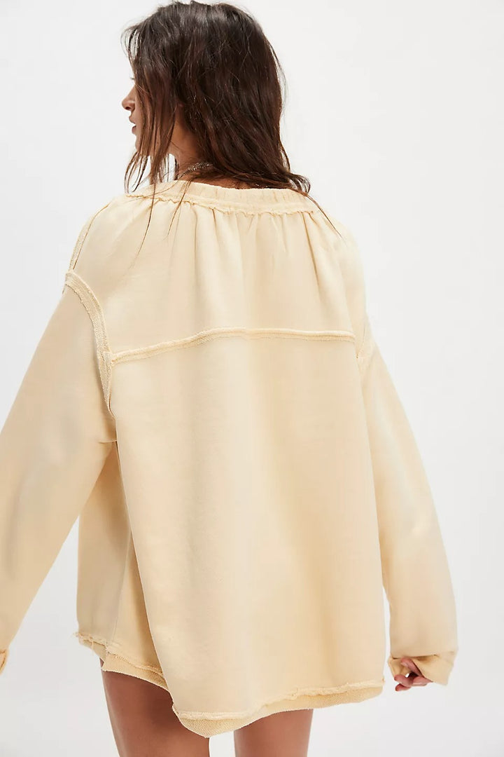 Free People Picnic Sweatshirt Blouse Top