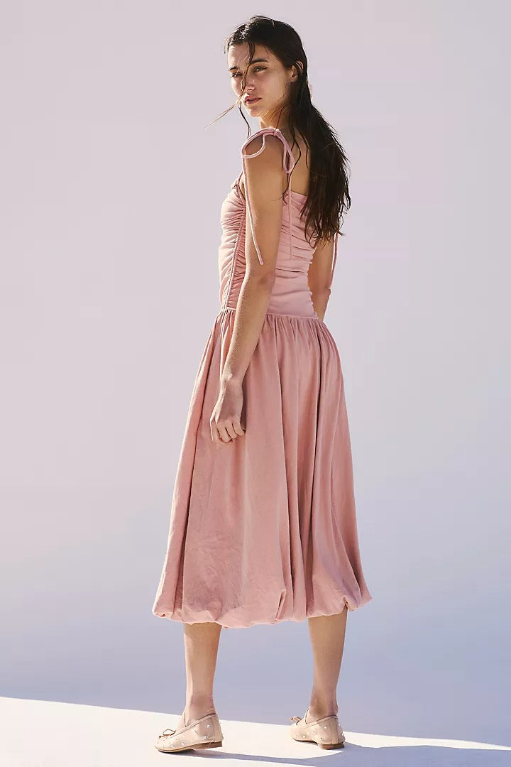 Free People FP Beach Free Est Liza Drop-Waist Midi Dress – White