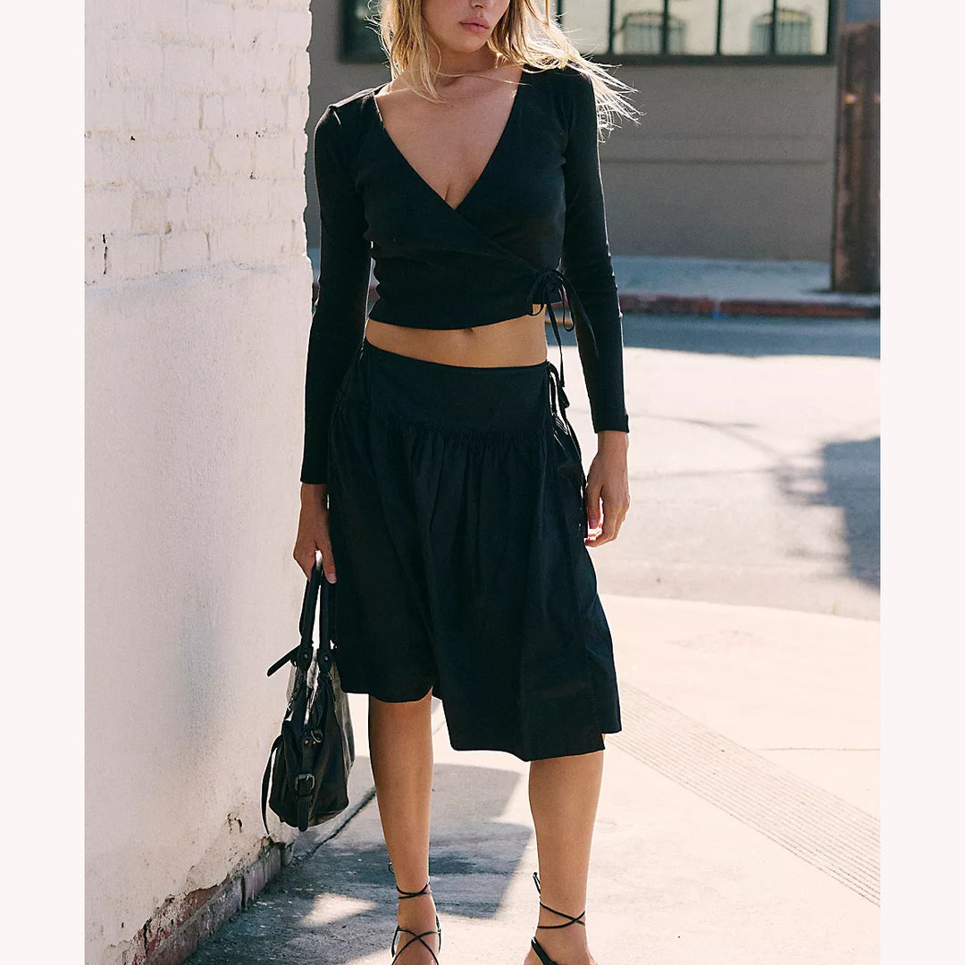 Free People Free-Est Effortless Temptation Midi Skirt