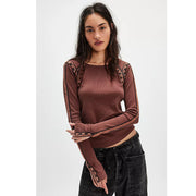 Free People Lost Love Long-Sleeve Blouse Top