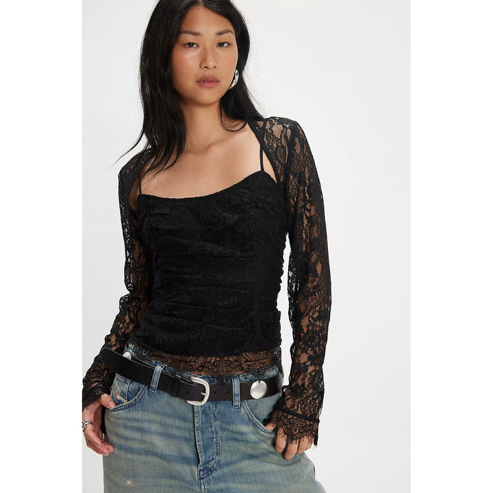 Free People Paloma Lace Blouse Top