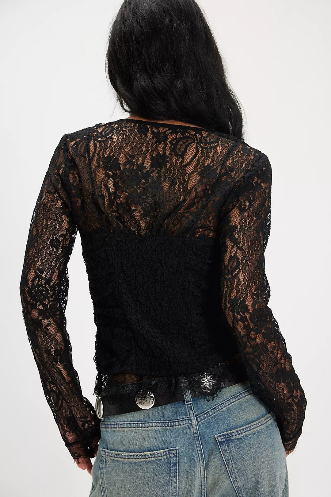 Free People Paloma Lace Blouse Top