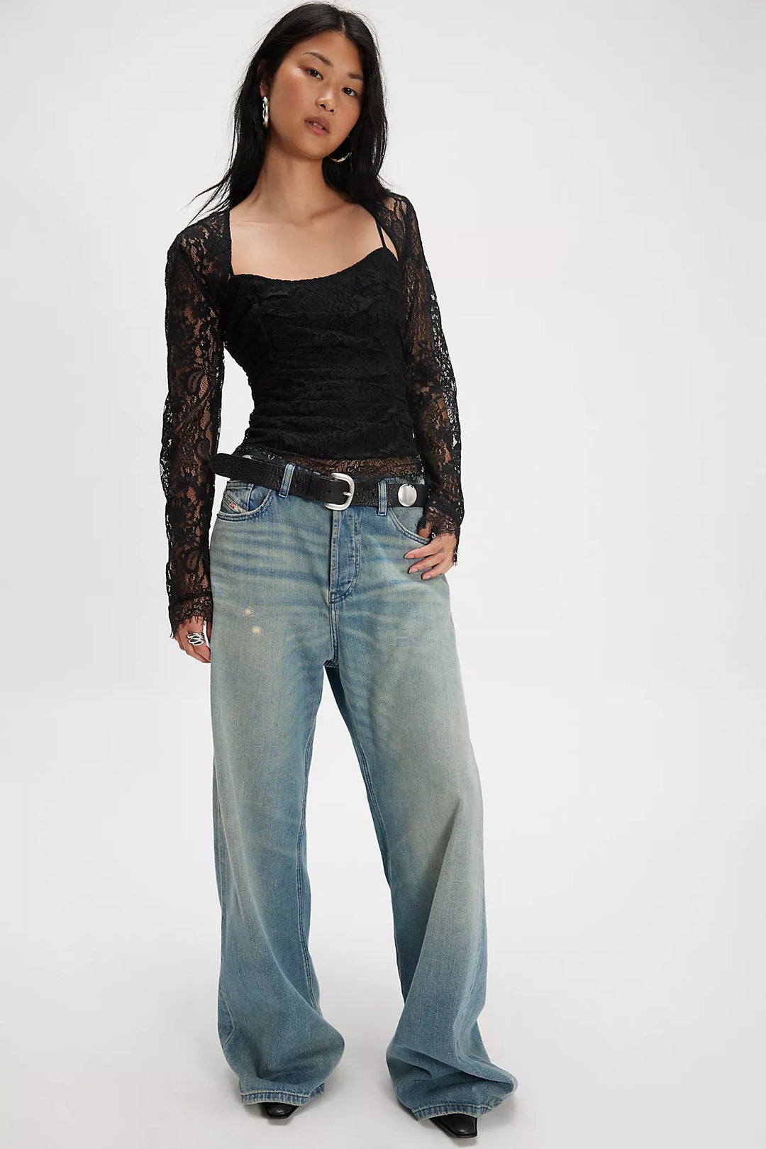 Free People Paloma Lace Blouse Top