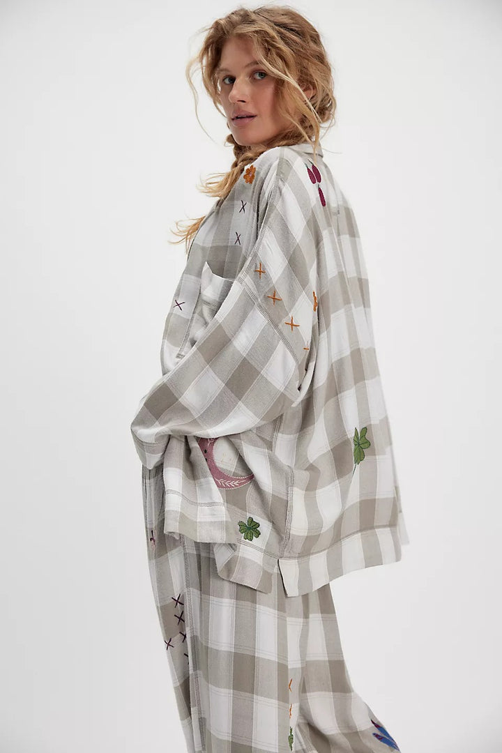 Free People Intimately Garden Party PJ Shirt Tunic Top