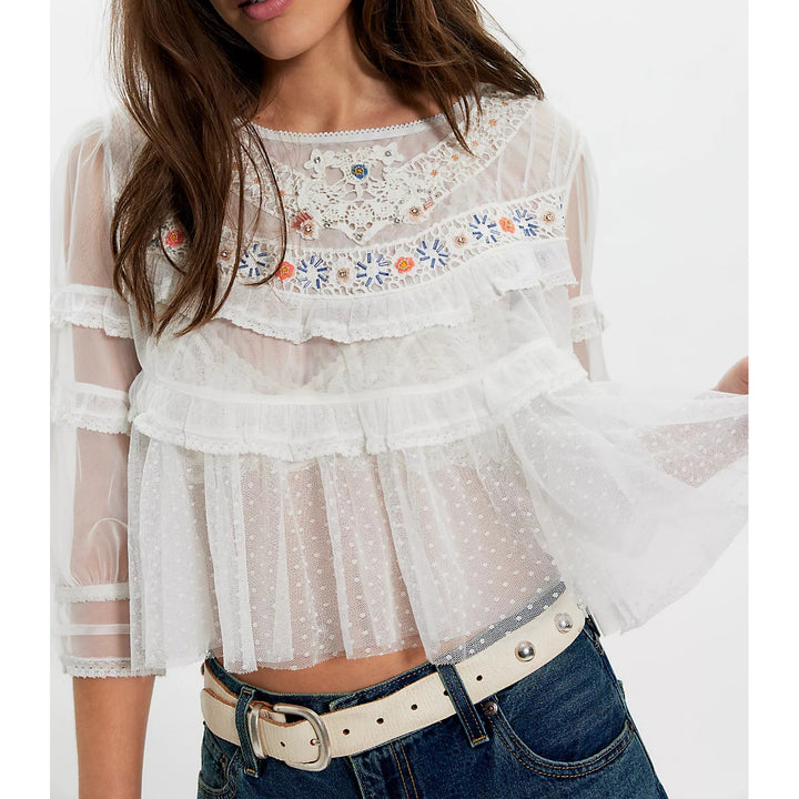 Free People Daisy Daze Blouse Top