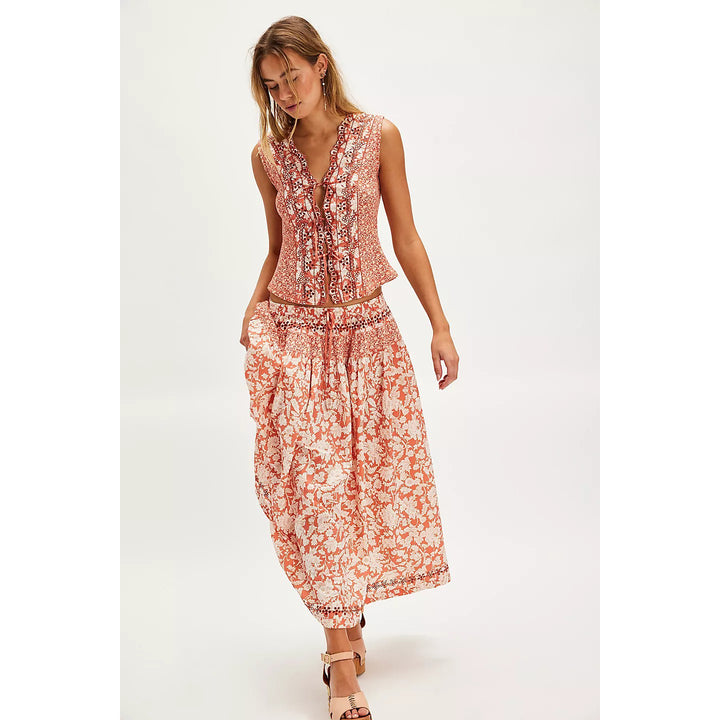 Free People Gesibelle Printed Top & Maxi Skirt Set