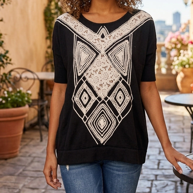 Soft Surroundings Patchwork Blouse Top