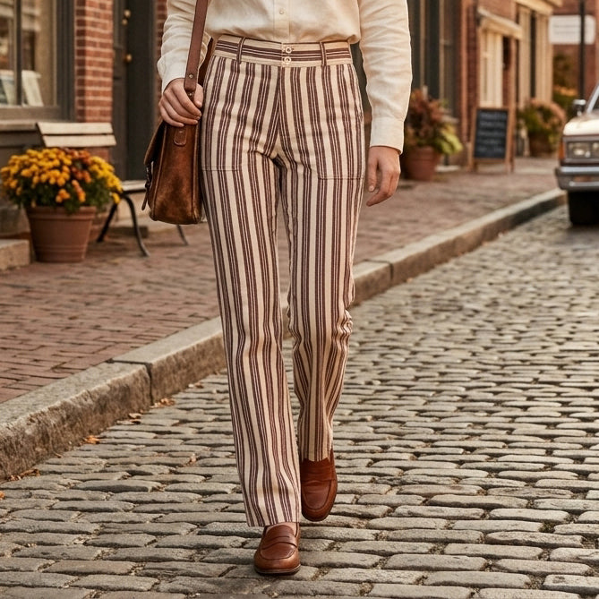 Laurence Bras Souky Cotton and Linen Trousers Pants