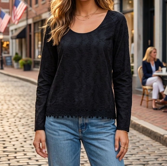 Odd Molly Anthropologie Embroidered Crochet Lace Blouse Top
