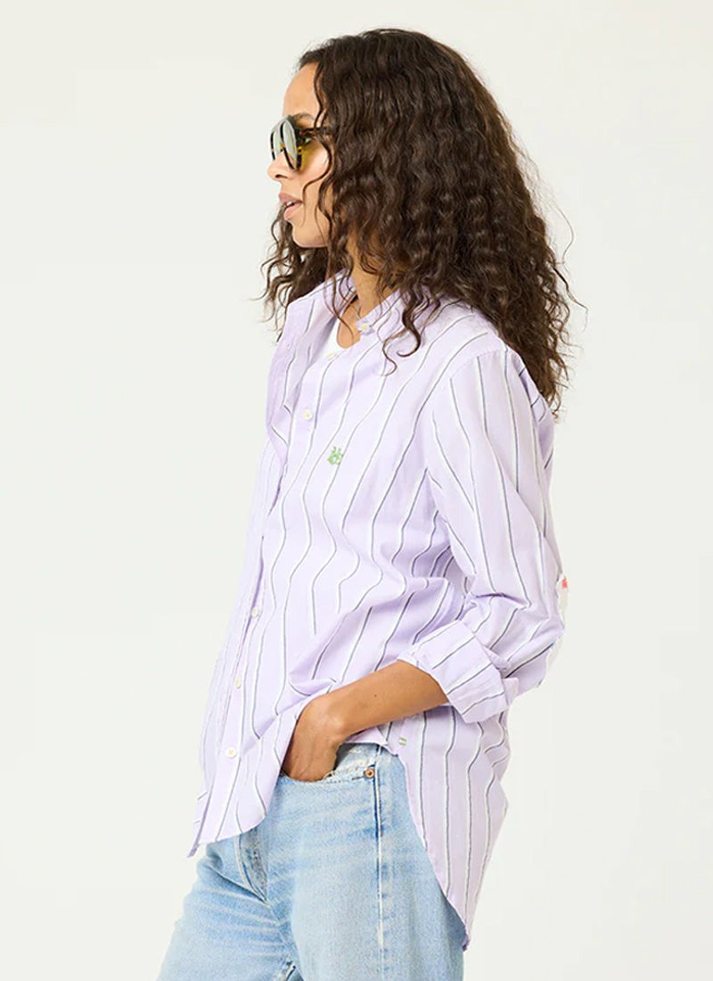 Kerri Rosenthal Mia Stripe Shirt Blouse Top