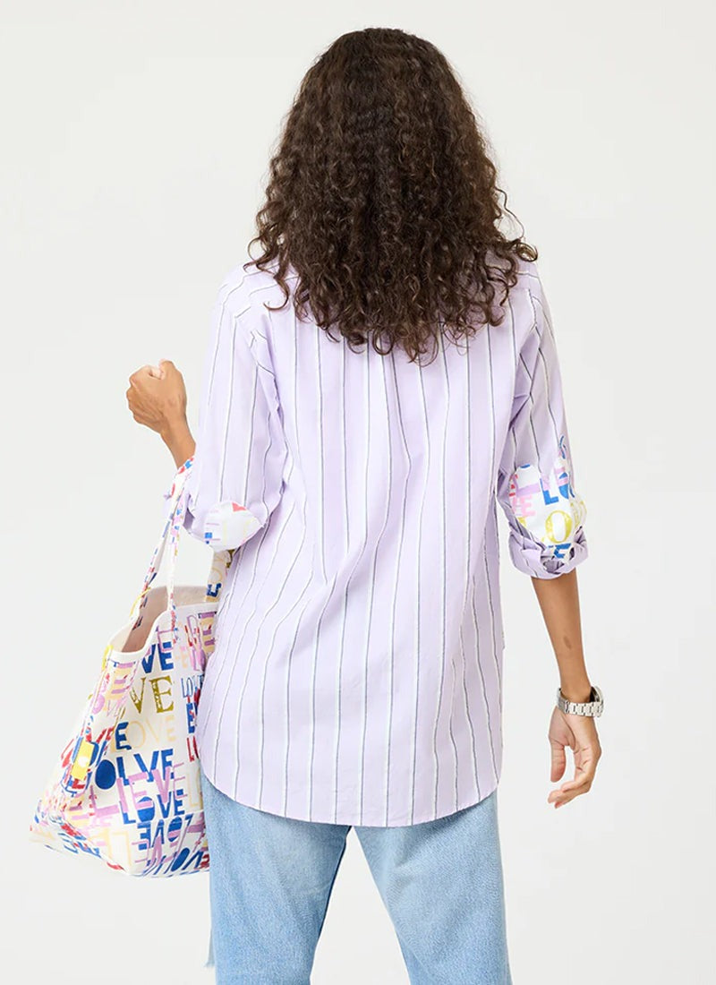 Kerri Rosenthal Mia Stripe Shirt Blouse Top