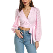 Loveshackfancy Kinza Crop Wrap Top