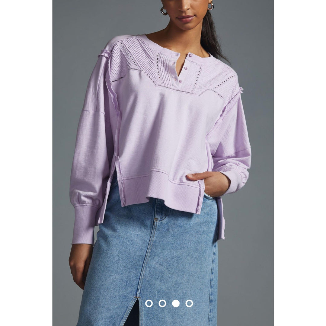 Anthropologie Pilcro Pintuck Sweatshirt Top