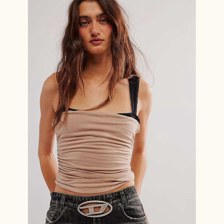 Free People 2 Tone Tank Blouse Top