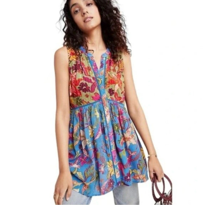 By Anthropologie Floral Printed Mini Dress