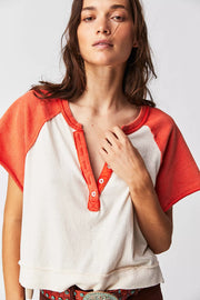 Free People We The Free Eyes Closed Henley Cropped Top