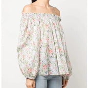 The Great Floral Printed Drop Shoulder Blouse Top