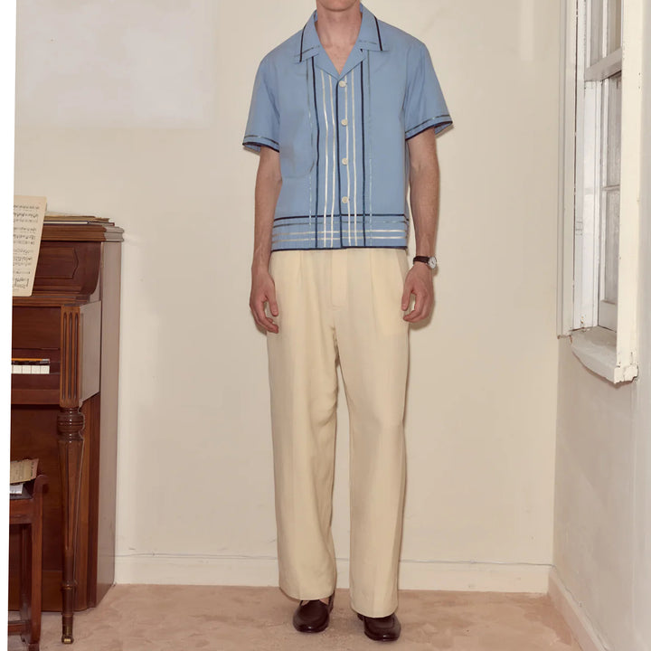 Bode Ribbon Plaid Short Sleeve Shirt