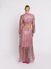 Berenice. RAINBOWLUREX Pink Lurex Maxi Dress