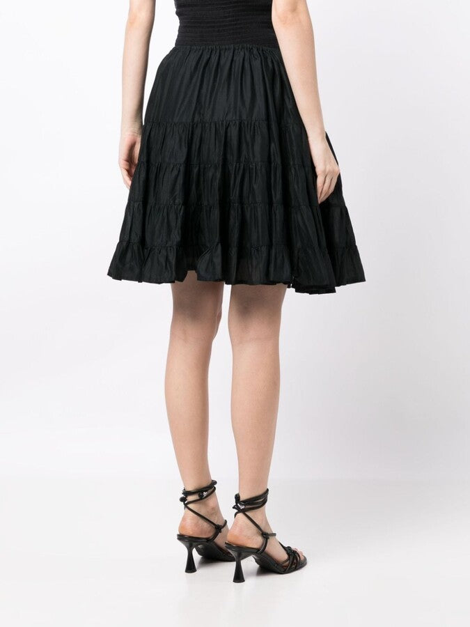 Merlette NYC Ruffle-Detailing Cotton Mini Skirt