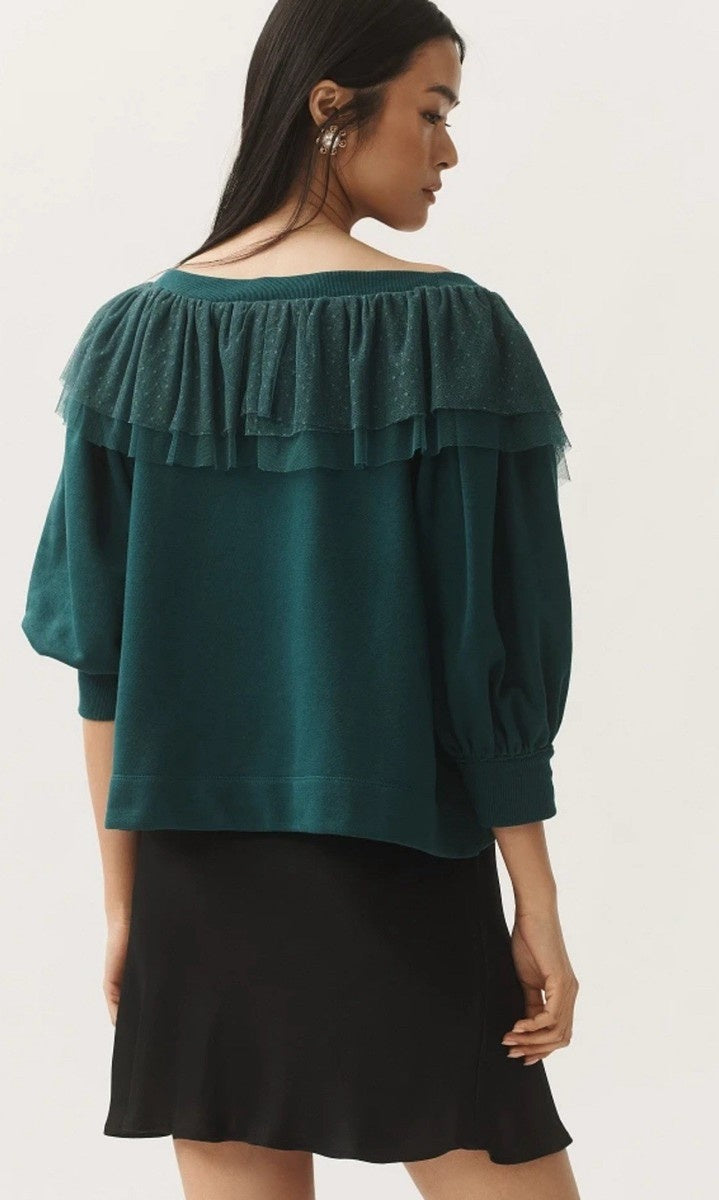 Anthropologie Maeve Ruffle Bow Blouse Top