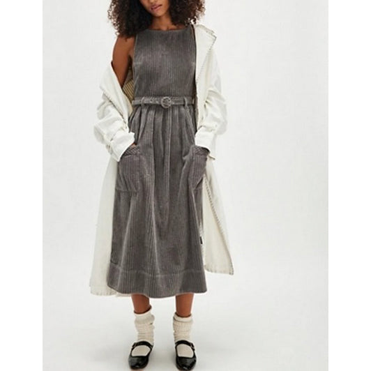 Free People The Other Side Corduroy Midi Dress