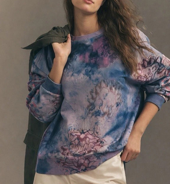 Anthropologie The Niki Bubble Sweatshirt by Pilcro