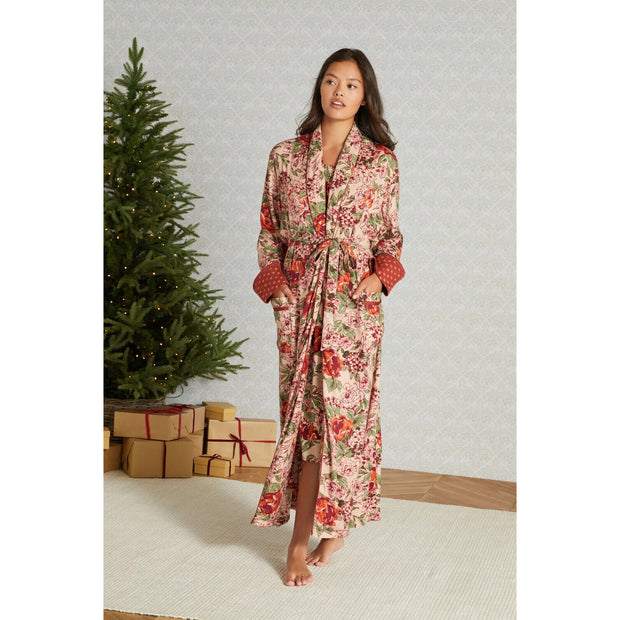 Laura Ashley Floral Printed Coverup Robe Duster Maxi Top