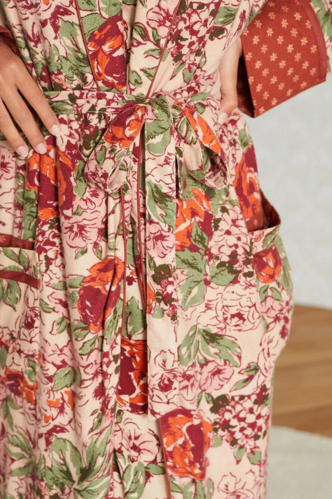 Laura Ashley Floral Printed Coverup Robe Duster Maxi Top