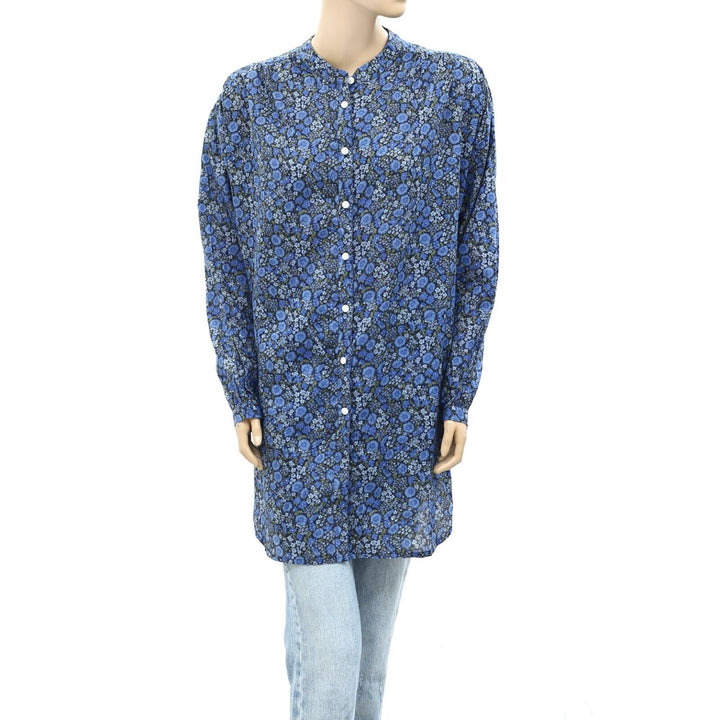 Odd Molly Anthropologie Floral Printed Buttondown Tunic Top