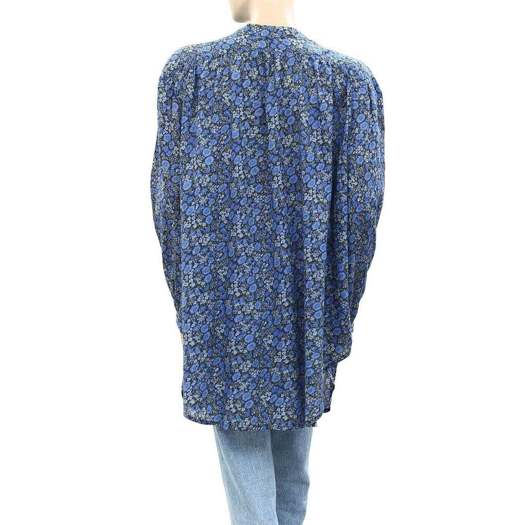 Odd Molly Anthropologie Floral Printed Buttondown Tunic Top