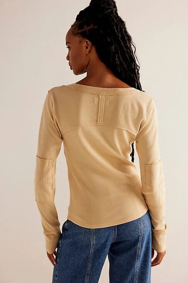 Free People We The Free Laced Up Layering Blouse Top