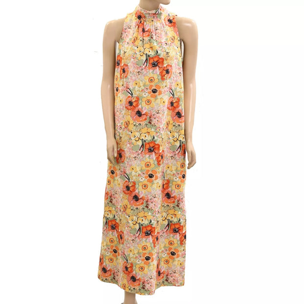 Frances Valentine Floral Printed Slim Maxi Dress