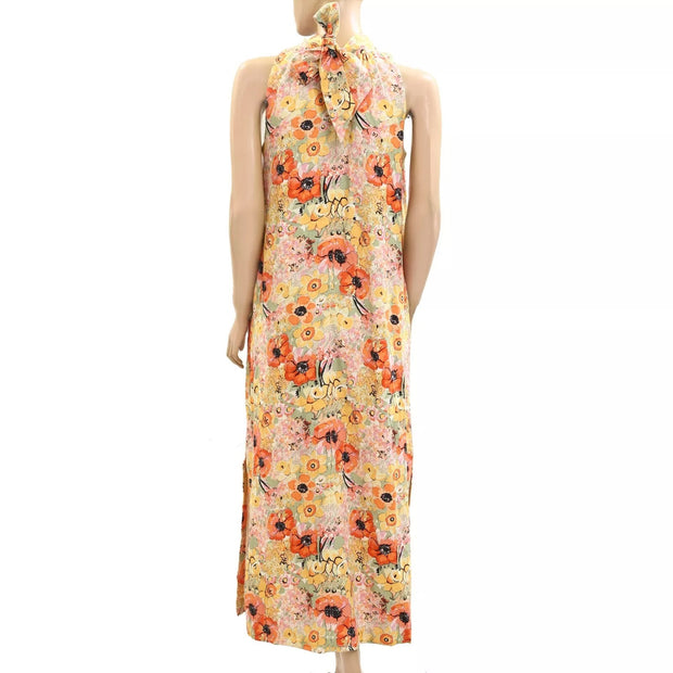 Frances Valentine Floral Printed Slim Maxi Dress