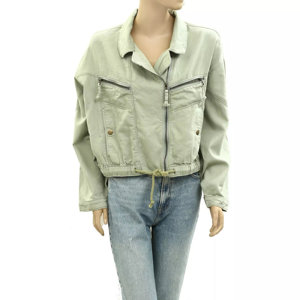 Anthropologie Pilcro Tidal Moto Utility Jacket Top