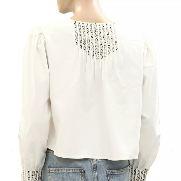 Frances Valentine Beaded Embellished Blouse Top