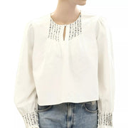 Frances Valentine Beaded Embellished Blouse Top