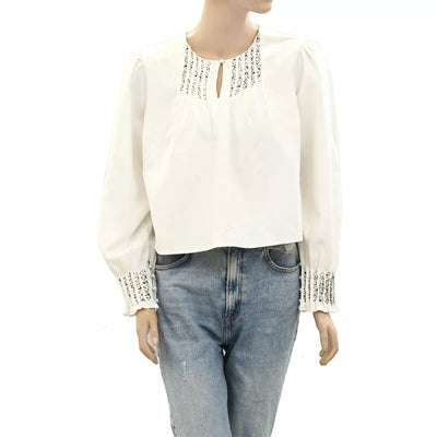 Frances Valentine Beaded Embellished Blouse Top