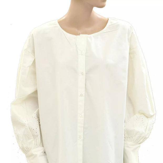 Damson Madder Eyelet Embroidered Blouse Shirt Top