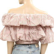 By Anthropologie Off-The-Shoulder Tiered Bubble Top