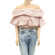 By Anthropologie Off-The-Shoulder Tiered Bubble Top