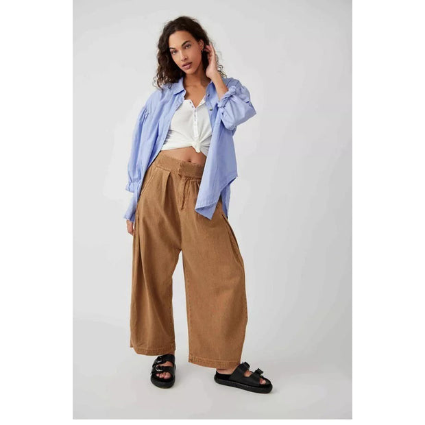 Free People Cool Harbor Wide-Leg Trousers Pants