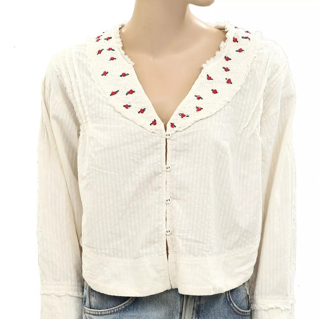 Intimately Free People Sweet As Roses Lounge Blouse Top