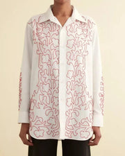 Bode Beaded Crossvine Shirt Tunic Top