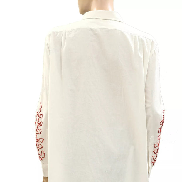 Bode Beaded Crossvine Shirt Tunic Top