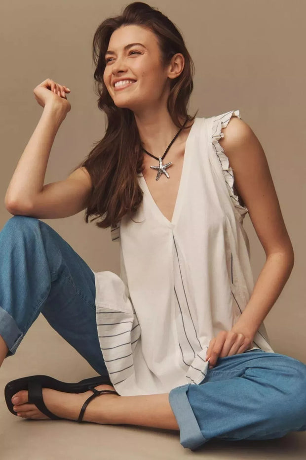 Anthropologie Pilcro Godet Trapeze Flutter Tank Tunic Top