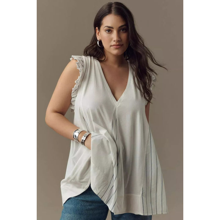 Anthropologie Pilcro Godet Trapeze Flutter Tank Tunic Top