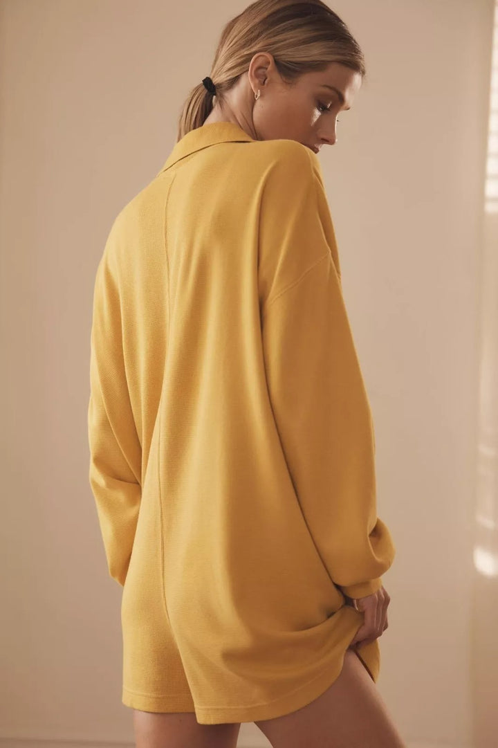 By Anthropologie Waffle Cocoon Romper Dress