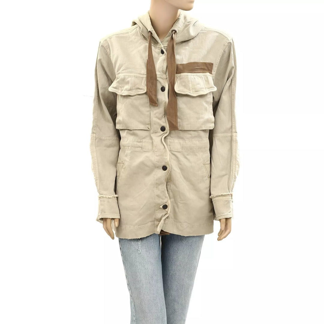 Free People Trapeze Military Jacket Top